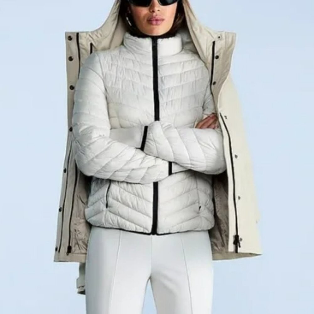 NWT Victorias Secret VSX 3-in-1 Ski Jacket Coat w puffer ivory beige white SMALL